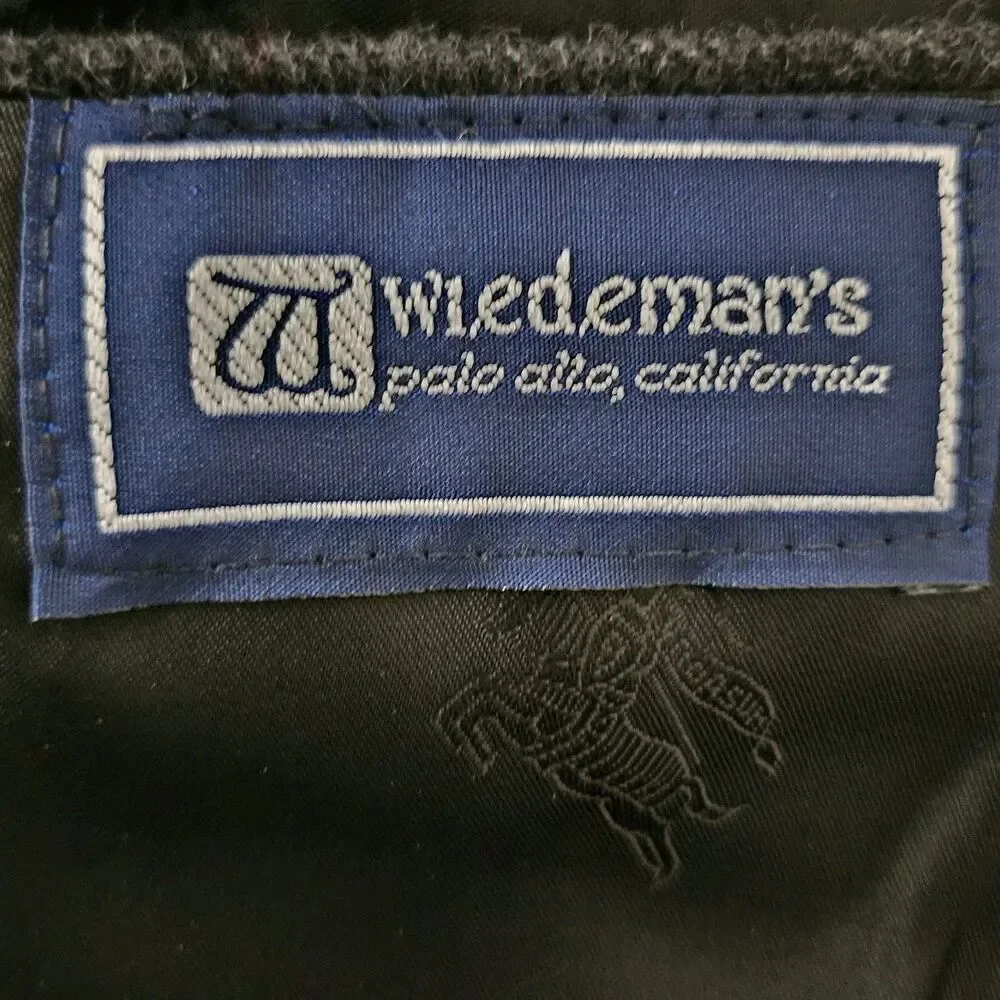 Burberry Blazer Jacket 46R XL Pure Camel Hair Wiedemans Dark Gray Plaid‎ Vintage